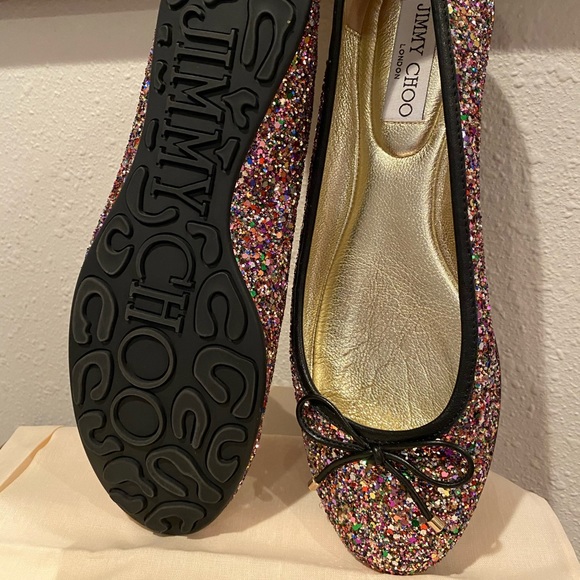 SOLD. Jimmy Choo Walsh Glitter Flat NEW! - Picture 2 of 6